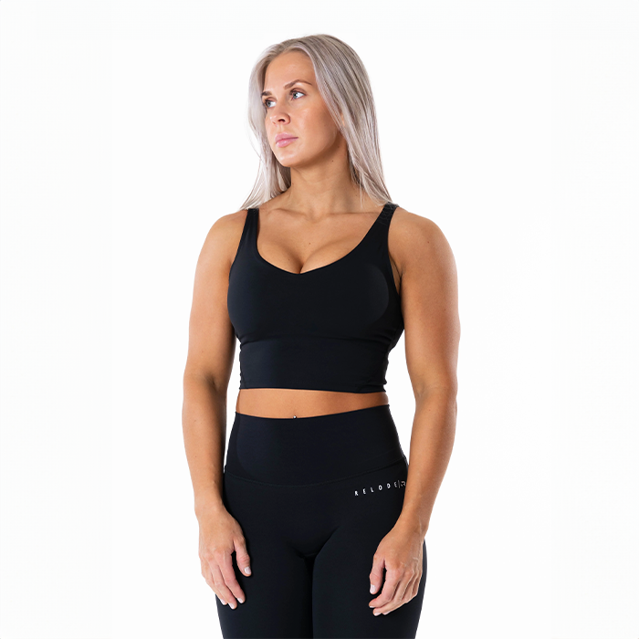 Core V-hals Linne Svart