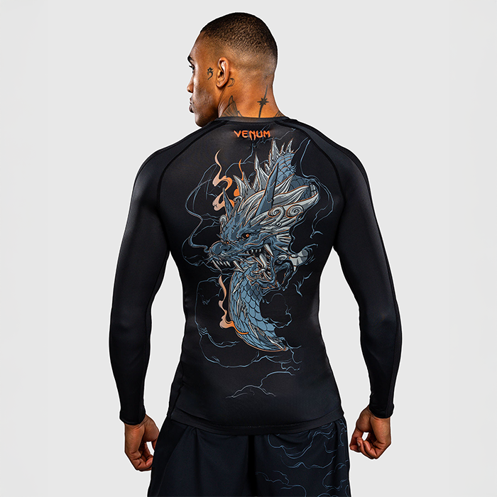 Venum Thunder Dragon Langermet Rashguard Svart Gr&aring; Kobber