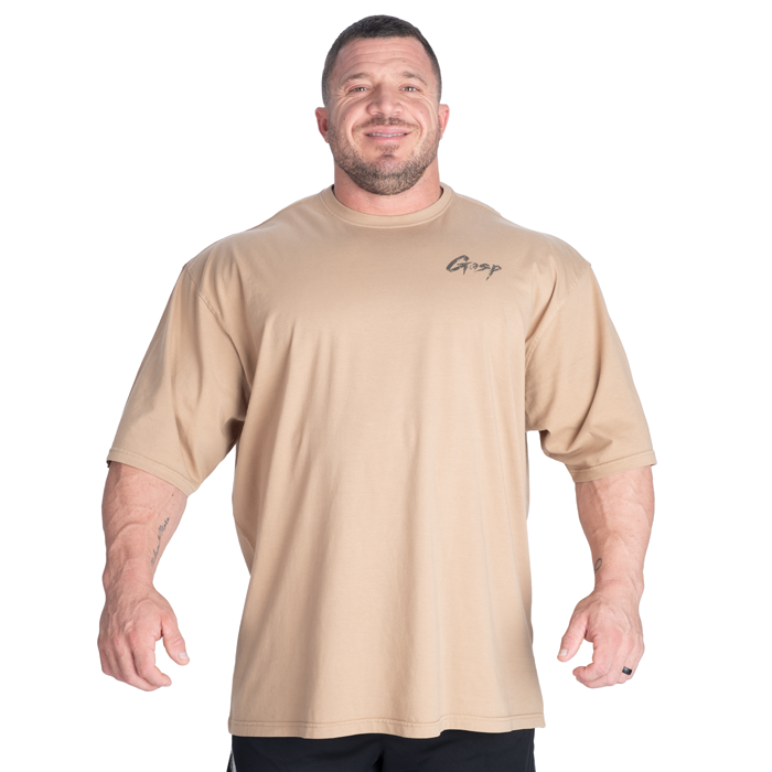 Washed T-skjorte Beige