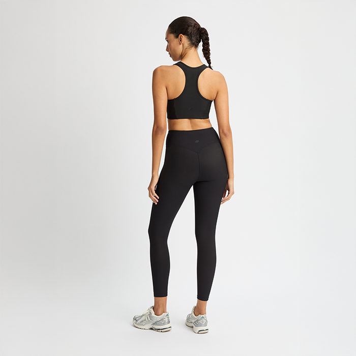 Ribbestrikkede Tights Svart
