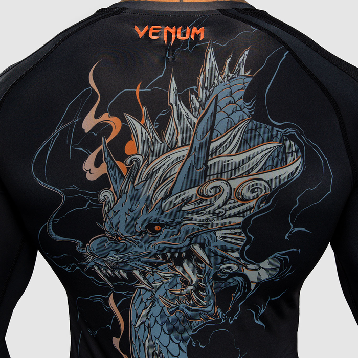 Venum Thunder Dragon Langermet Rashguard Svart Gr&aring; Kobber