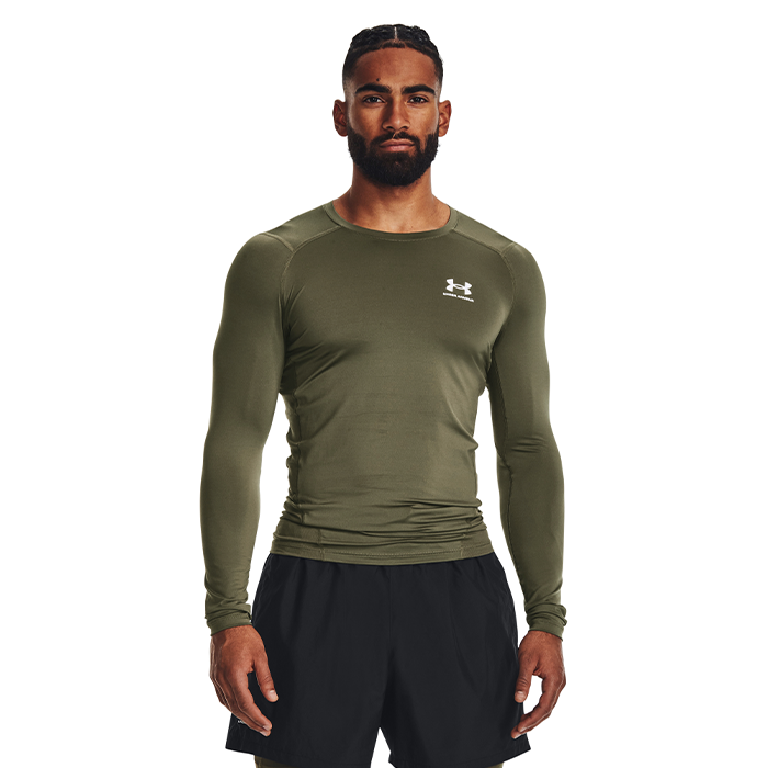 UA HG Armour Comp LS, Marine OD Green