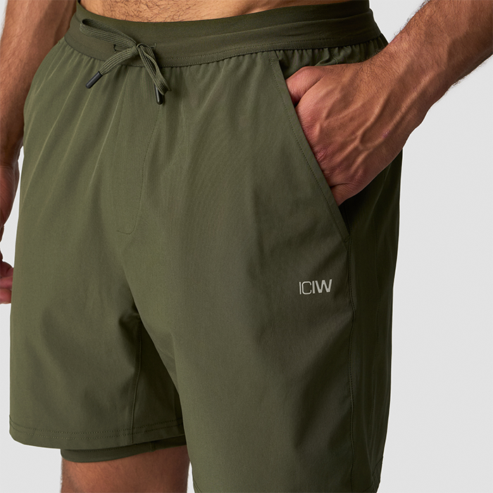 Workout 2-i-1 Shorts Gr&oslash;nn