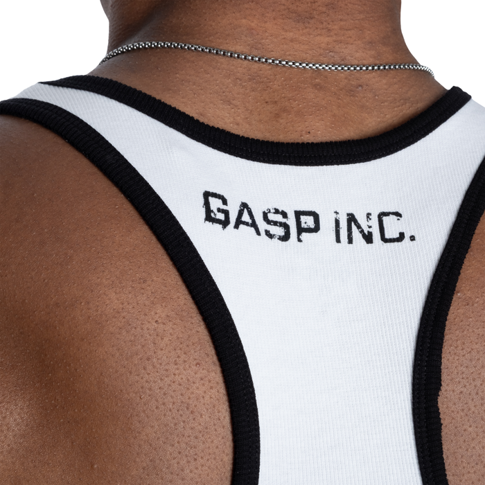 Ribbed T-Back Singlet Hvit