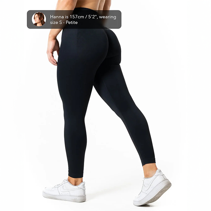 Aura Seamless Scrunch Tights Petite Svart
