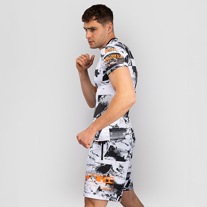 UFC Zenith by Venum Fight Week Rashguard Kort erme Svart Hvit Oransje