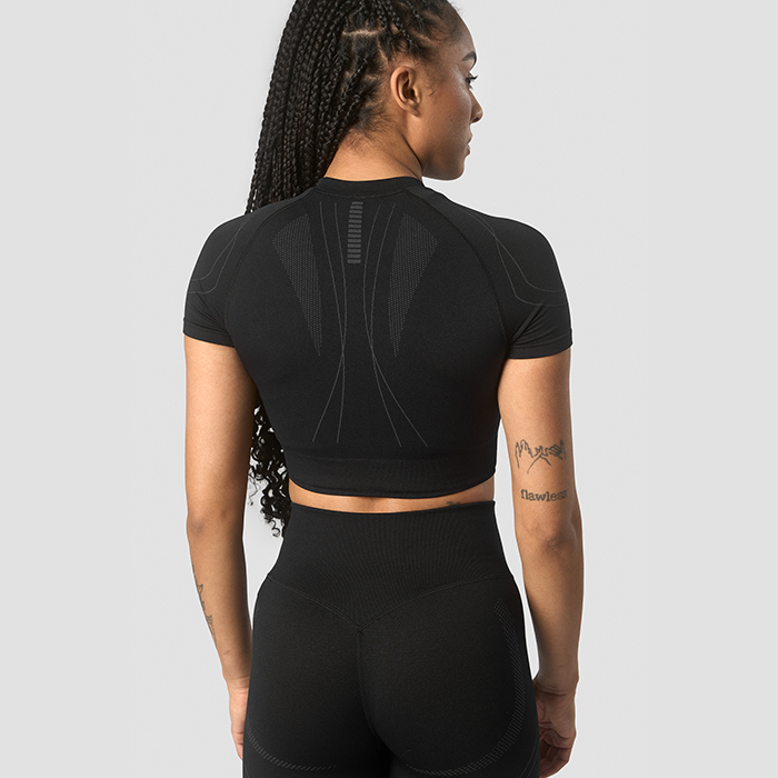 Ultra Seamless Cropped T-skjorte Wmn, Black