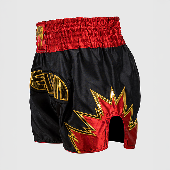 Inferno Muay Thai Shorts Svart Gull R&oslash;d