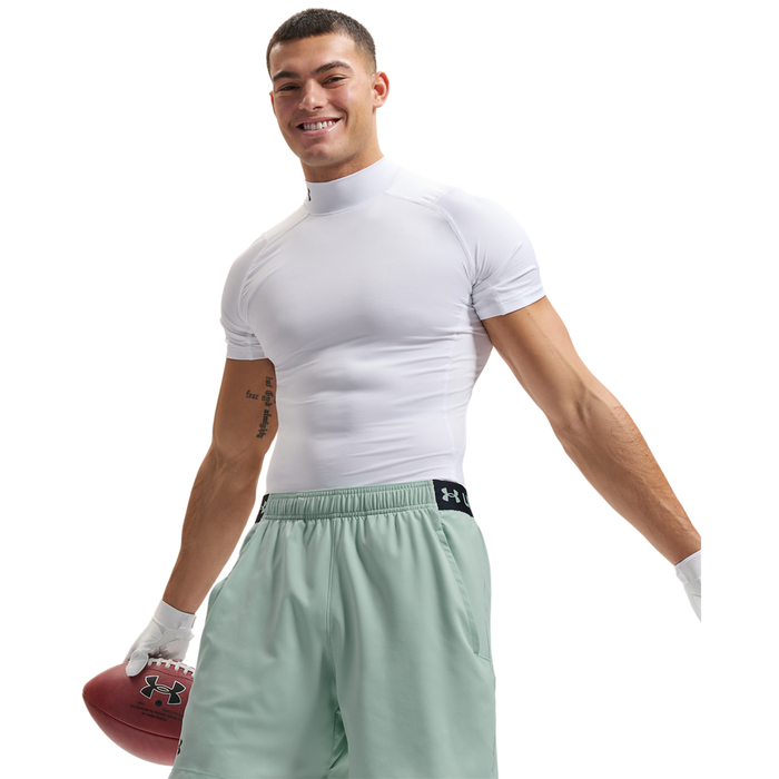 UA HG Armour Comp Mock SS White
