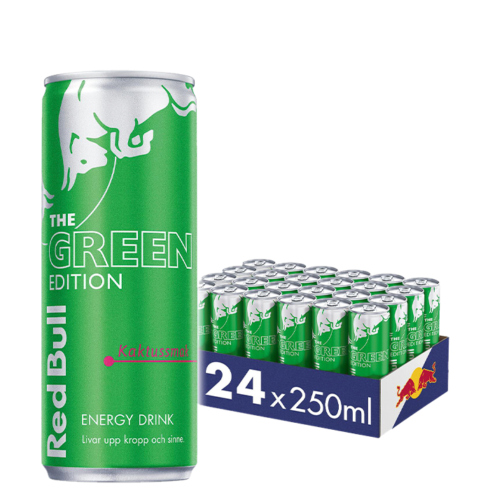 24 x Red Bull Energidryck, 250 ml, Green Edition, Cactus 
