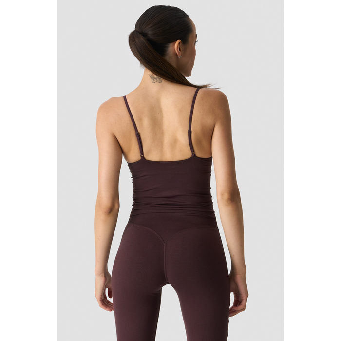 Smooth Seamless 2-i-1 Singlet med Tynne Stropper Brun