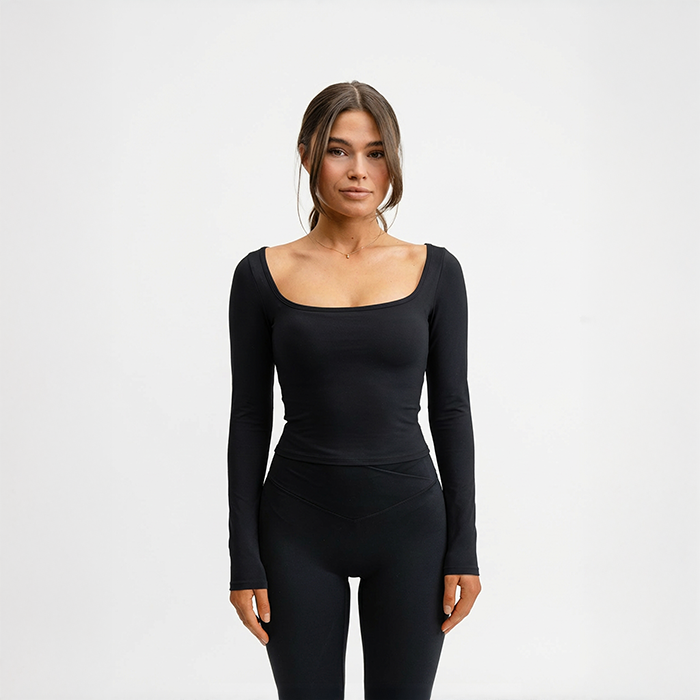 Butter Soft Langermet Crop Svart