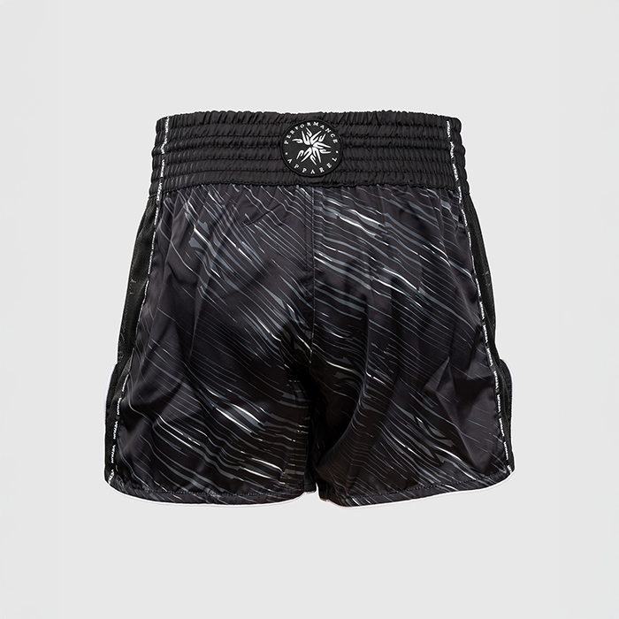 Rapid Muay Thai Shorts Svart Gr&aring; Hvit