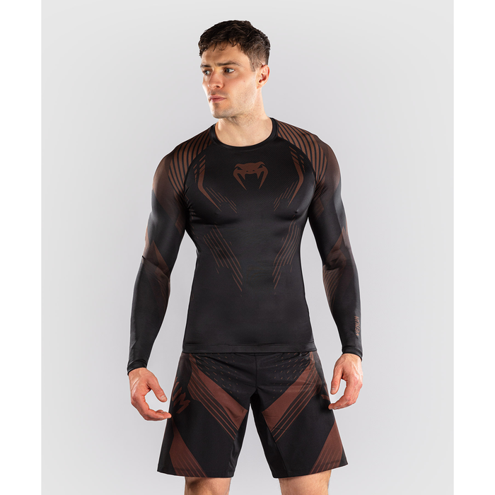 Venum NO-GI 6.0 Long Sleeve Rashguard Black/Brown