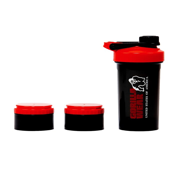 Shaker 2 Go Svart/R&oslash;d 500 ml + 130 ml x 2