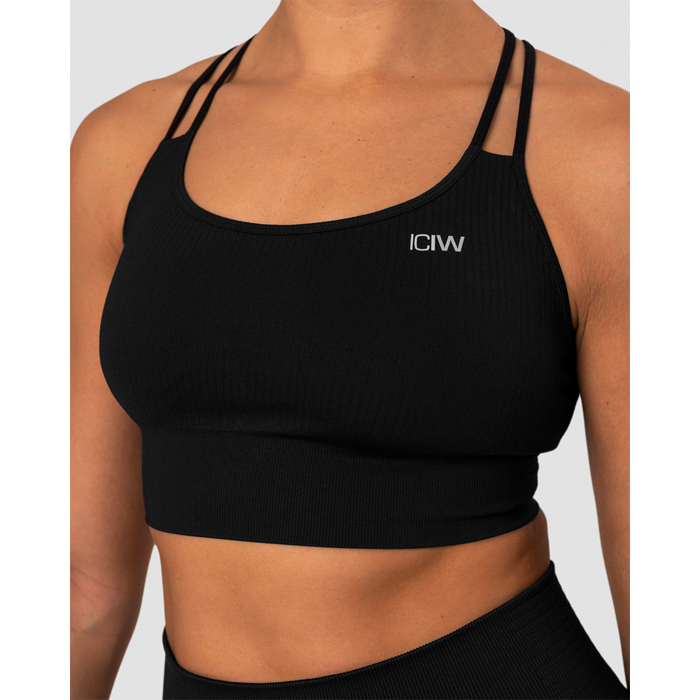 Ribbed Define Seamless Sports Bra, Black
