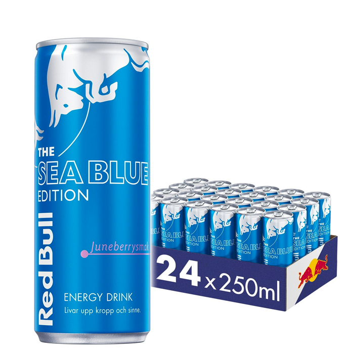 24 x Red Bull Energidryck, 250 ml, Sea Blue 2 kr pant Sea Blue