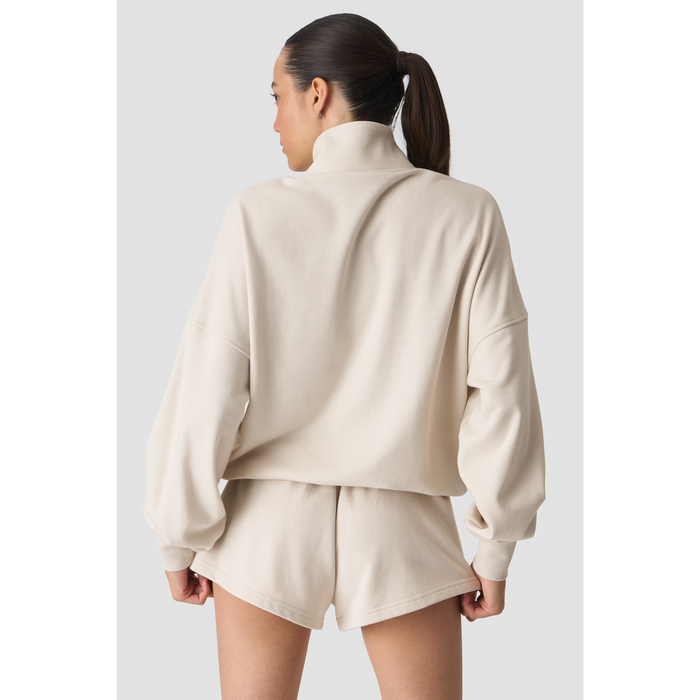 Everyday Terry Sweatshirt 1/4 Zip Lys Beige