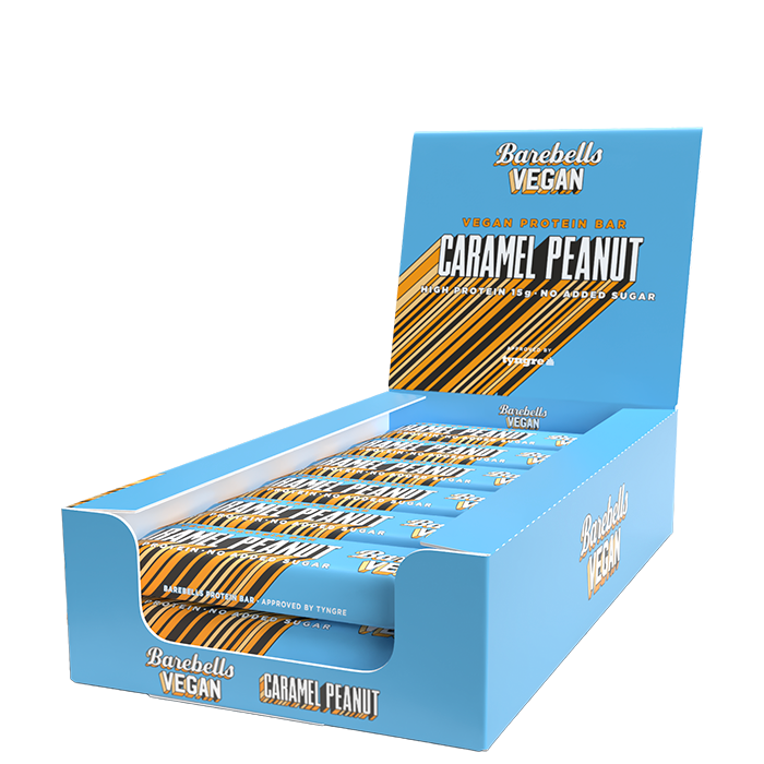 12 x Barebells Vegansk Proteinbar 55 g Peanut Caramel