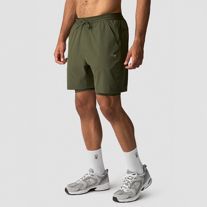 Workout 2-i-1 Shorts Gr&oslash;nn