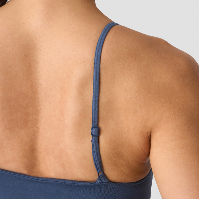 Smooth Seamless 2 i 1 Singlet med Tynne Stropper Bl&aring;