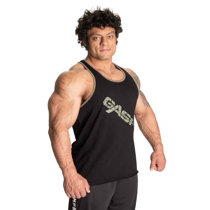 Vintage T-Back Singlet Svart Gr&oslash;nn