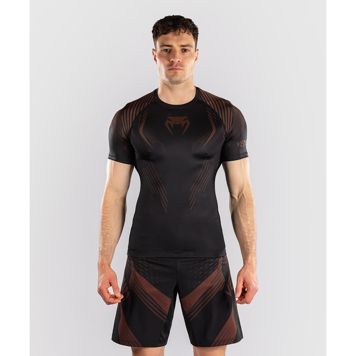 Venum NO-GI 6.0 Short Sleeve Rashguard Black/Brown