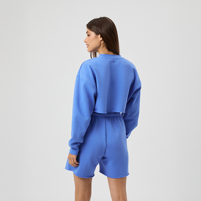Studio Oversized Croppet Sweatshirt Marinebl&aring;