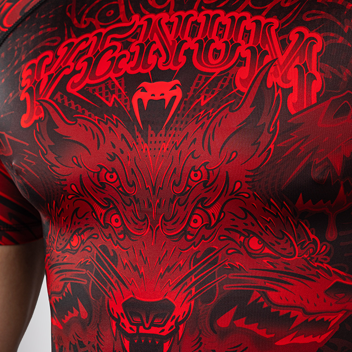 Venum Wolf Atak Rashguard Kortermet Svart R&oslash;d