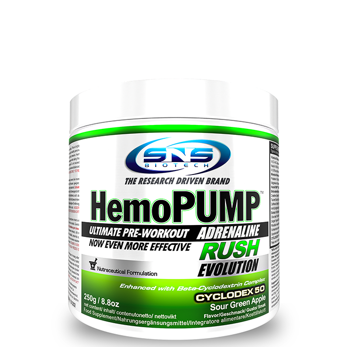 PWO Hemopump Adrenaline Rush 250 g green_apple