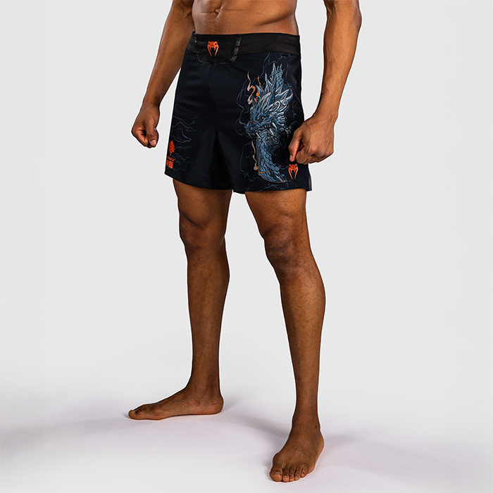 Venum Thunder Dragon Fightshorts Svart Gr&aring; Kobber