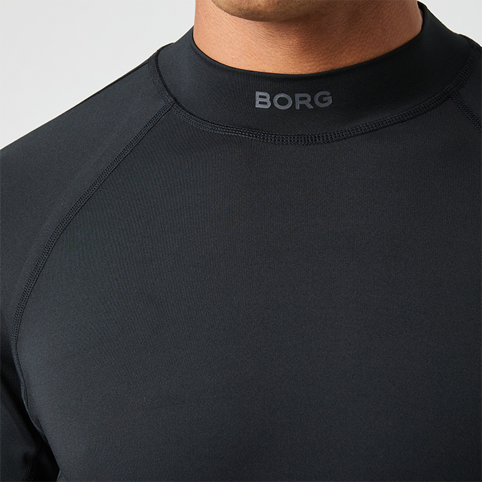 Mock Neck T‑skjorte Svart