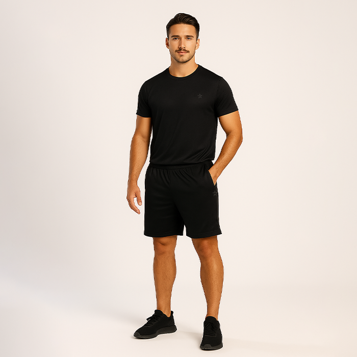 Star Mesh Shorts Svart