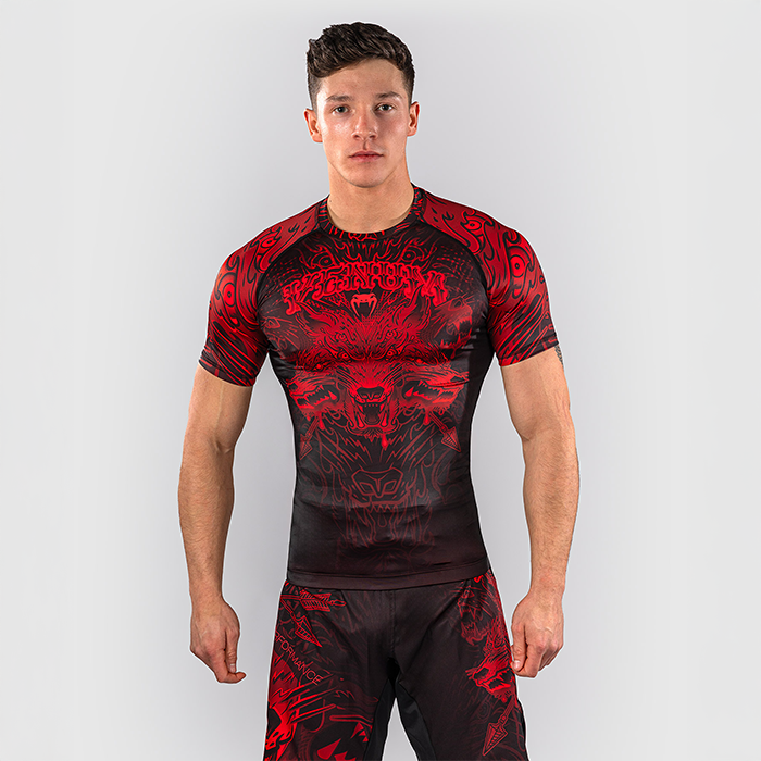 Venum Wolf Atak Rashguard Kortermet Svart R&oslash;d