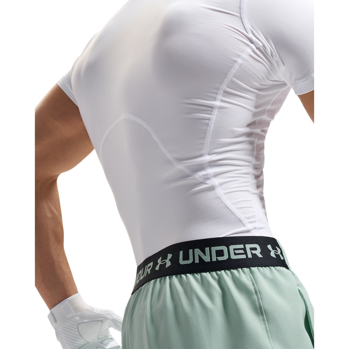 UA HG Armour Comp Mock SS White