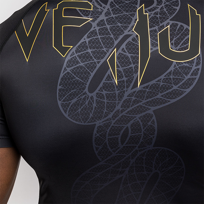 Serpenti Rashguard Kort Erme Svart S&oslash;lv Gull