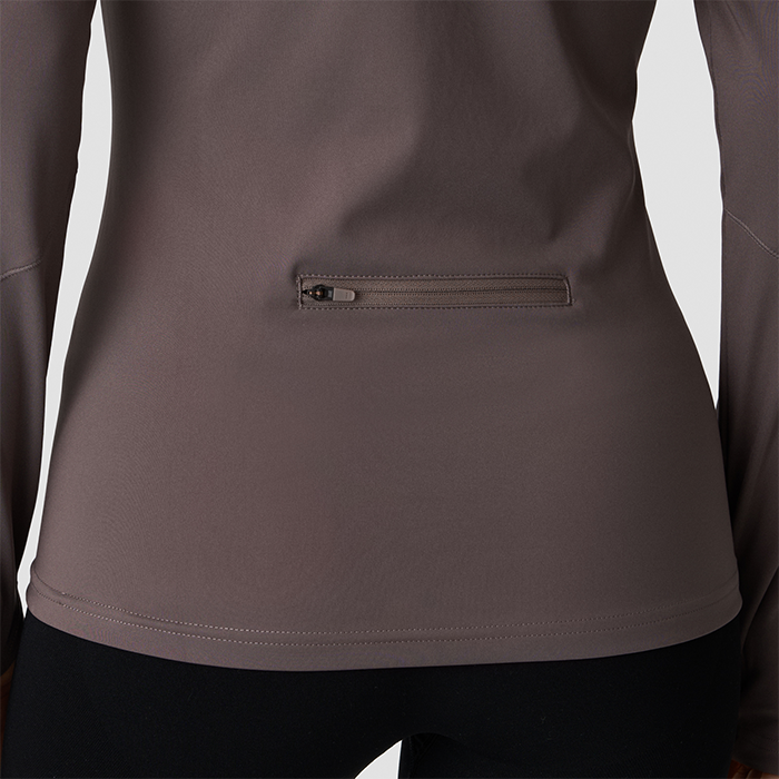 Everyday Langermet Stripet 1/4 Zip Brun