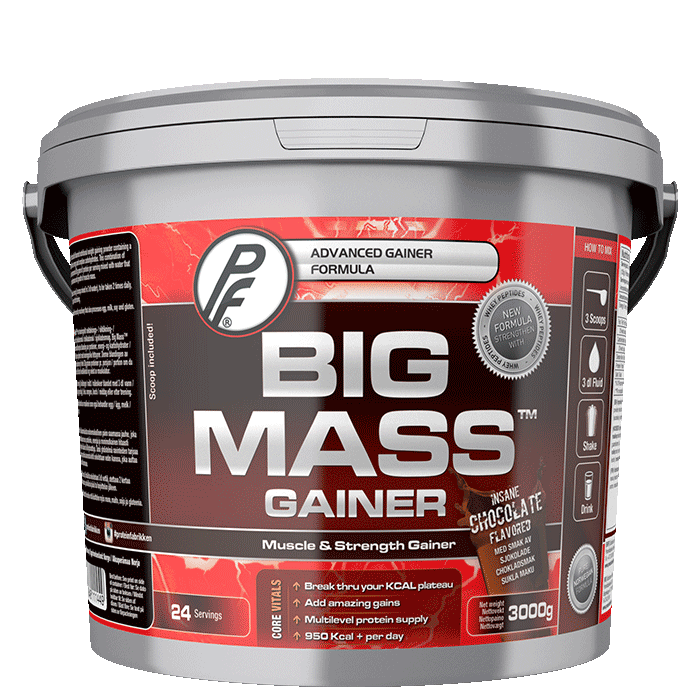 Big Mass Gainer, vektøkningspulver Jordbær