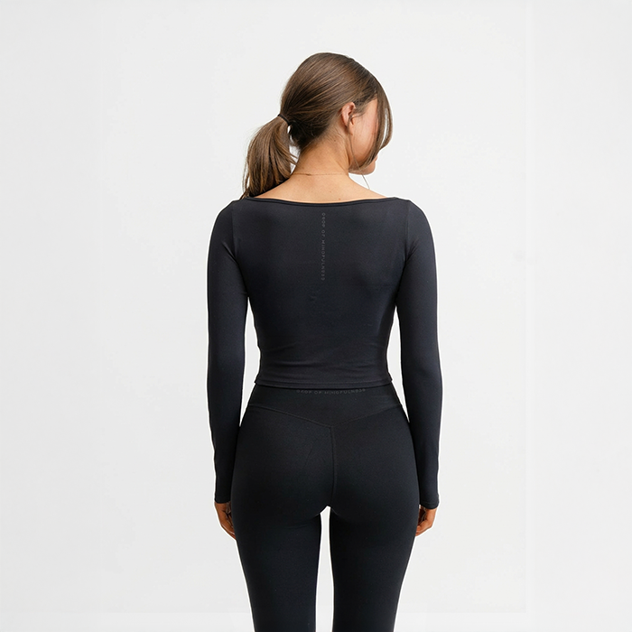 Butter Soft Langermet Crop Svart