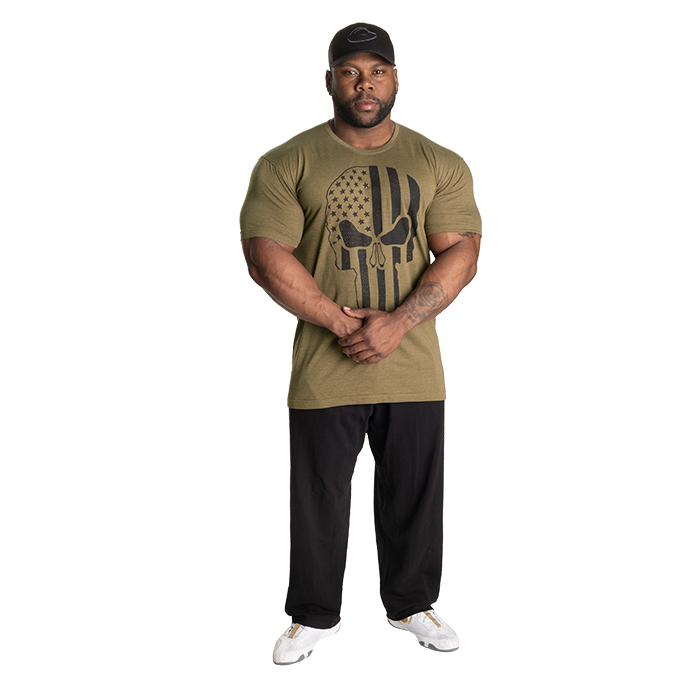 Skull Standard Tee, Army Green Melange
