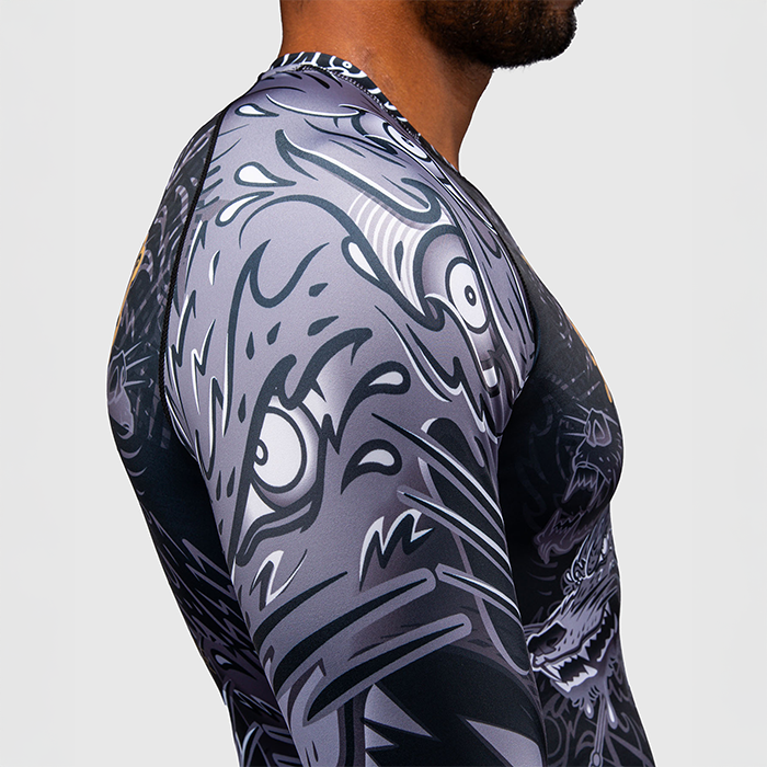 Venum Wolf Atak Rashguard Langermet Svart Gr&aring;