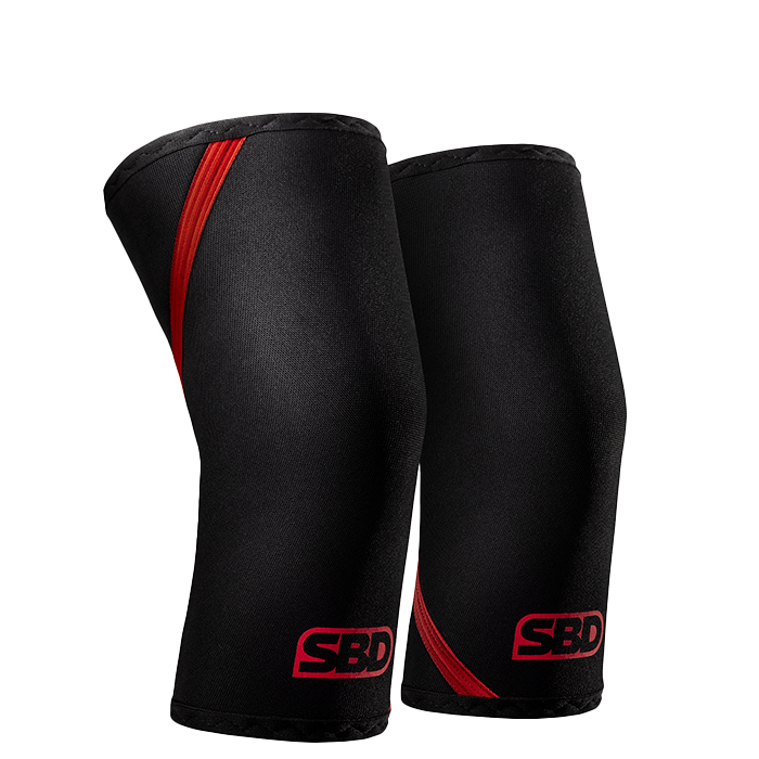 SBD Knee Sleeves, 7mm, Black/Red