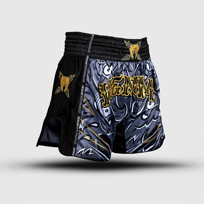 Venum Wolf Atak Muay Thai Shorts Svart Gr&aring;