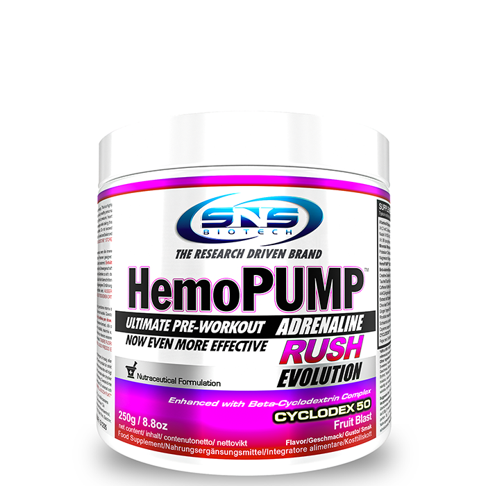 PWO Hemopump Adrenaline Rush 250 g fruit_blast