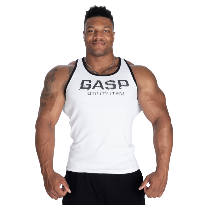 Ribbed T-Back Singlet Hvit