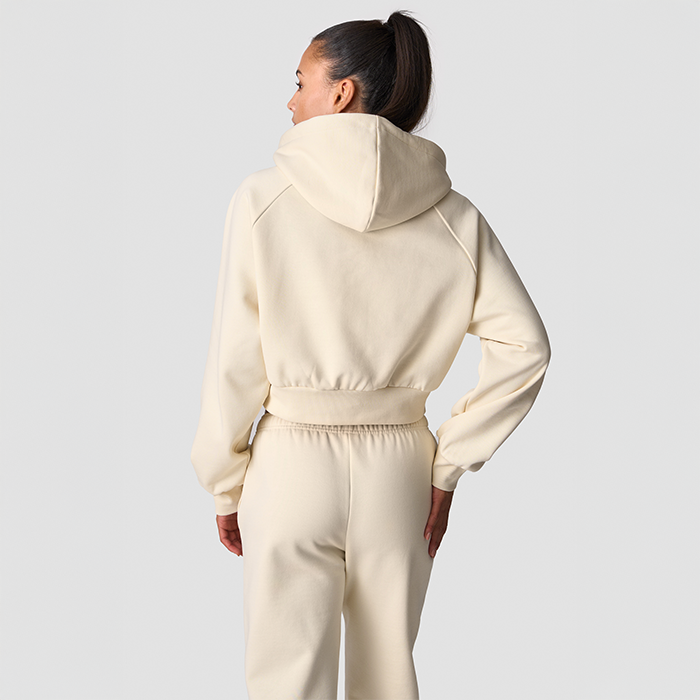 Everyday Cropped Hoodie Wmn, Cream
