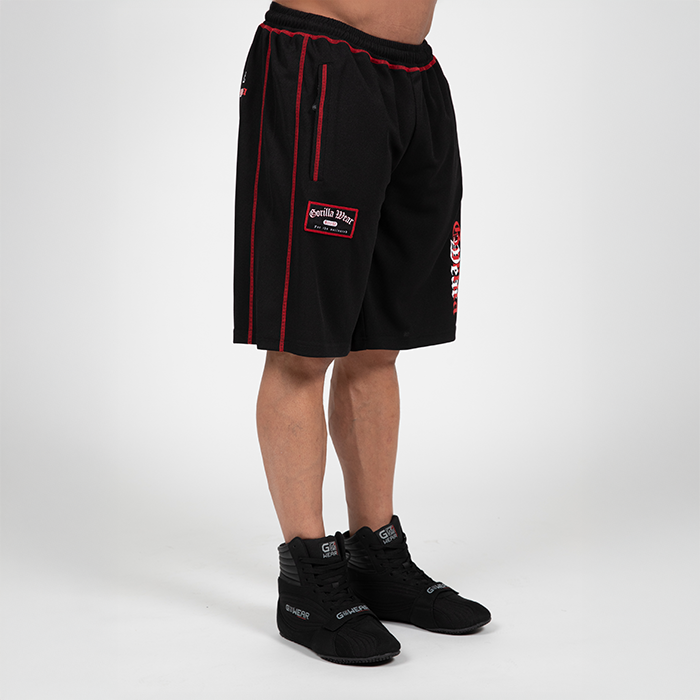 Marlow Mesh Shorts Svart R&oslash;d