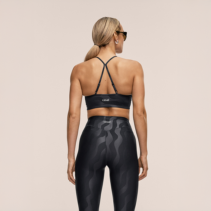 Sleek Sports‑BH Svart M&oslash;nstret