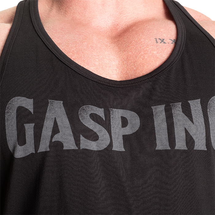 Essential T-Back Linne Svart/Gr&aring;