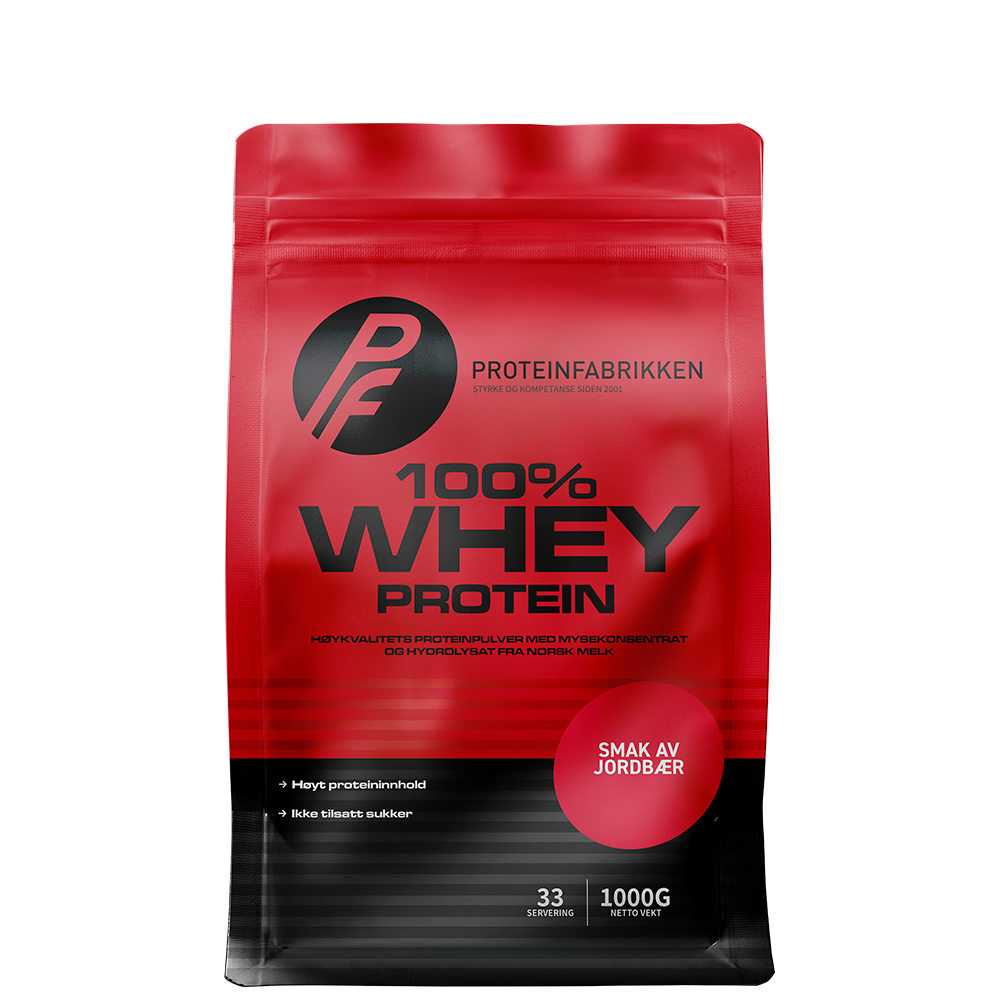 100% Whey 1 kg jordgubb